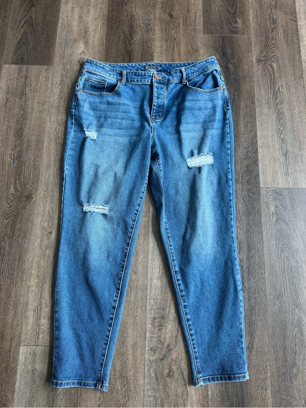 Maurices Blue Distressed Boyfriend Jeans Women’s Size 16W